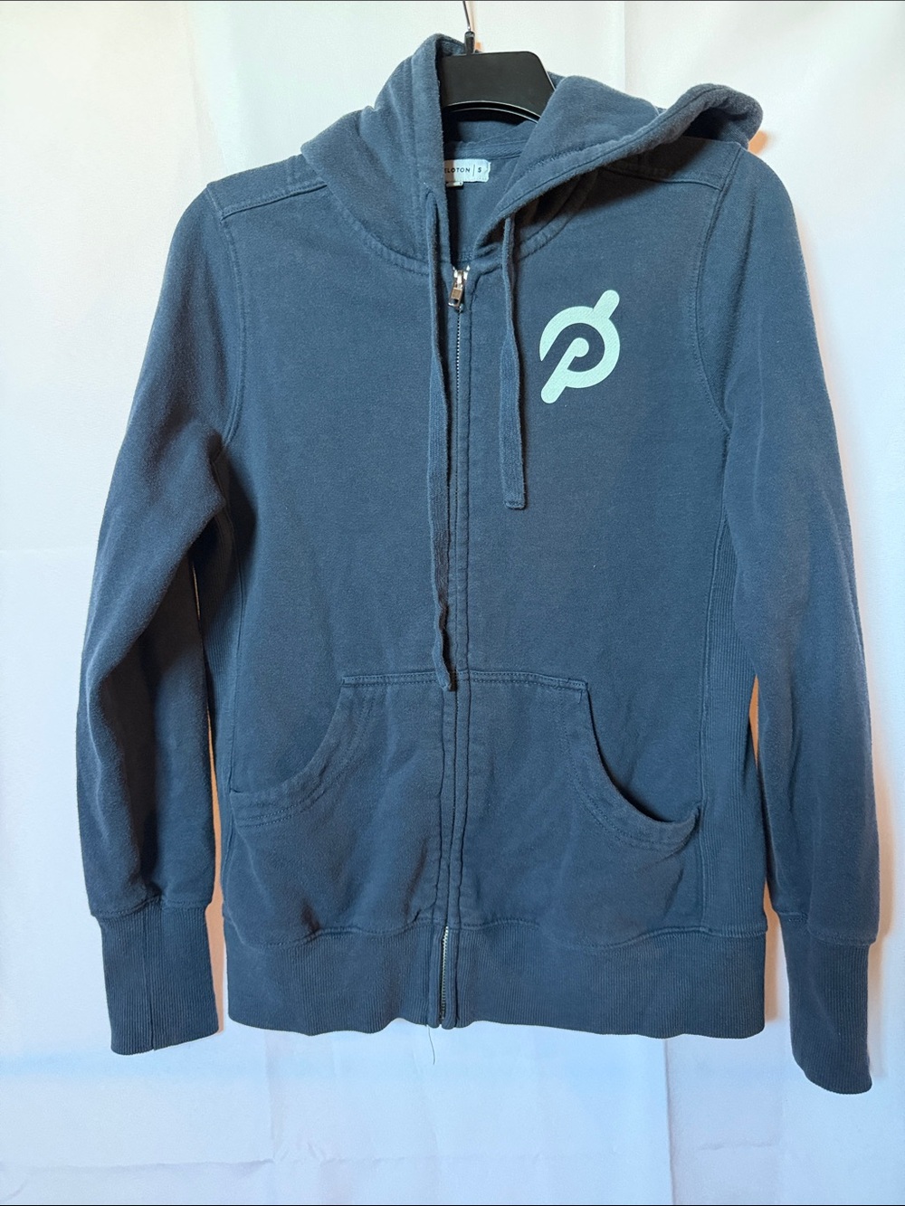 Peloton Navy Blue Full-Zip Hoodie with Logo